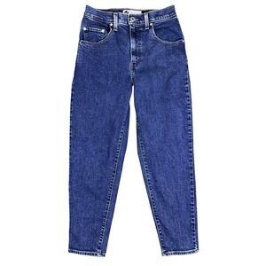 Levis Silver Tab Jeans Womens 27 Dark Wash Mom High Waist Stretch Denim Fit28x26